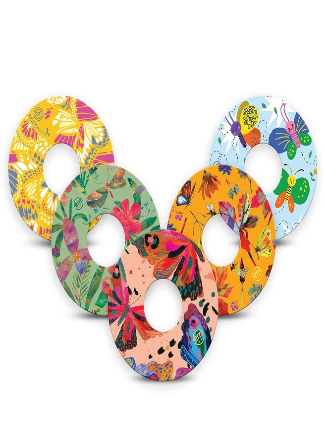 ExpressionMed - Adhesive Patch for Libre 3 & Libre 3 Plus (5-Pack) - Made in The USA, Waterproof, Split Backing, CGM Tape (Rainbow Butterfly) - Image 1